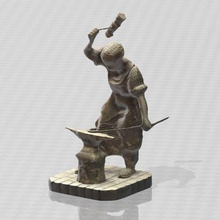 herrero figura Arte pla abs apoyo metal trabajador acción yunque palanca ladrillo arte casa 3d print model - Mito3D
