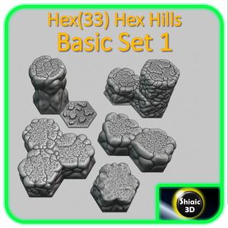 hexadécimal 33 collines base ensemble 1 6mm scifi Battlemech Battletech Fighttech américain mecha terrain carte 3d print model - Mito3D