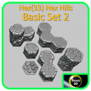 hexadécimal 33 collines base ensemble 2 6mm scifi Battlemech Battletech Fighttech américain mecha terrain carte 3d print model - Mito3D