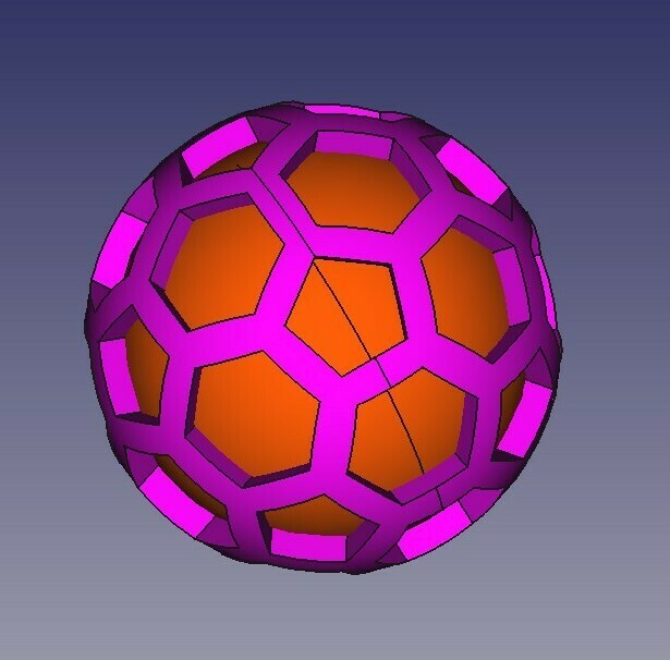 hexadécimal Balle 3D print model - Mito3D