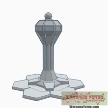 hex based air control tower game battletech 6mm terrain 3d print model - Mito3D