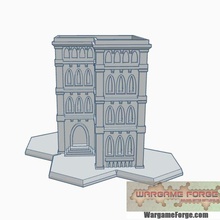 hex based gothic building 11 game battletech 6mm terrain 3d print model - Mito3D