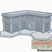 hex based gothic building 13 game battletech 6mm terrain 3d print model - Mito3D