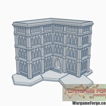 hex based gothic building 15 game battletech 6mm terrain 3d print model - Mito3D