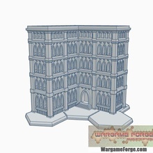 hex based gothic building 16 game battletech 6mm terrain 3d print model - Mito3D