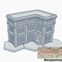 hex based gothic building 18 game battletech 6mm terrain 3d print model - Mito3D