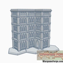 hex based gothic building 20 game battletech 6mm terrain 3d print model - Mito3D