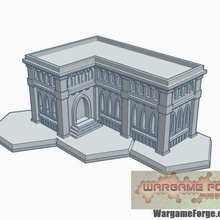 hex based gothic building 21 game battletech 6mm terrain 3d print model - Mito3D