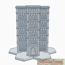 hex based gothic building 25 game battletech 6mm terrain 3d print model - Mito3D