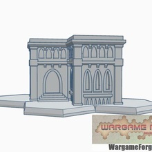 hex based gothic building 9 game battletech 6mm terrain 3d print model - Mito3D