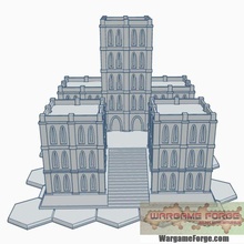 hex based gothic imperial palace game battletech 6mm terrain 3d print model - Mito3D