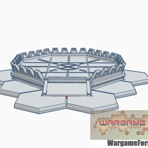 altıgen dayalı askeri iniş ped oyun Battletech 6mm arazi 3D print model - Mito3D