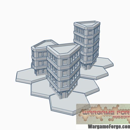 maleficio establecido sci fi edificio 25 conjunto 3 juego battletech 6mm terreno 3D print model - Mito3D