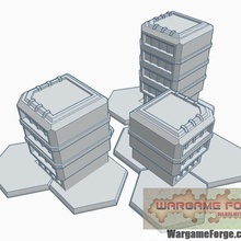 altıgen dayalı sci fi binalar 23 Ayarlamak 3 oyun Battletech 6mm arazi 3d print model - Mito3D