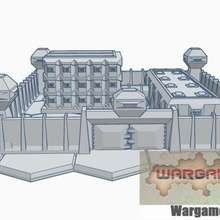 hex based security complex game battletech 6mm terrain 3d print model - Mito3D