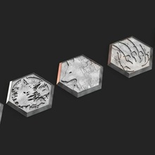 hexadécimal bases Loup esprit hexagones miniatures wargaming hexbase Battletech table terrain 3d print model - Mito3D