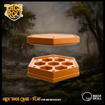 hex dice case - flat game classes paladin ranger rogue sorcerer warlock wizar fighter druid monk 3d print model - Mito3D