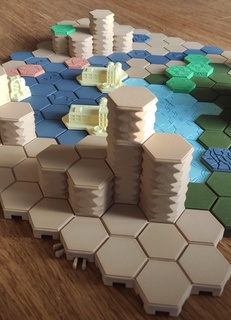 hex jogos Colina bosques azulejos 125 adequado battletech escalável hexágono hexagonal 3d terreno 3d print model - Mito3D