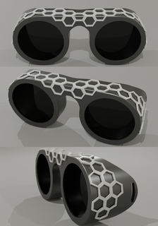 hexadécimal lunettes hexagonal 3d print model - Mito3D