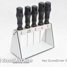 hex screwdriver stand cnc home organization zenziwerken workshop stepcraft holder plywood mpcnc key router 3d print model - Mito3D