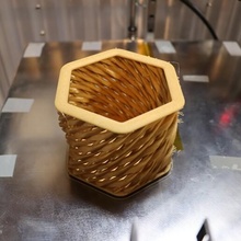 hex shaped woven basket twist openscad math art 3d print model - Mito3D