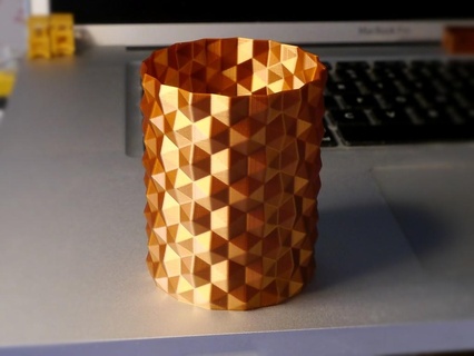 hex surface vase spiral print faceted hexagon honeycomb printing decor 3d print model - Mito3D