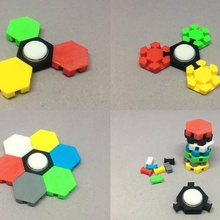 hex tile fidget spinner game 3d print model - Mito3D