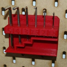 hex wrench holder ikea skadis hex-wrench hex-wrench-holder pegboard hook peg board tool 3d_printer_accessories 3d print model - Mito3D