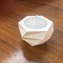 hexa low poly suporte de vela - candelabro, encantam a casa castiçal hexágono hexagonal da base dados prisma prateleira lowpoly baixa contagem polígonos decoração 3d print model - Mito3D