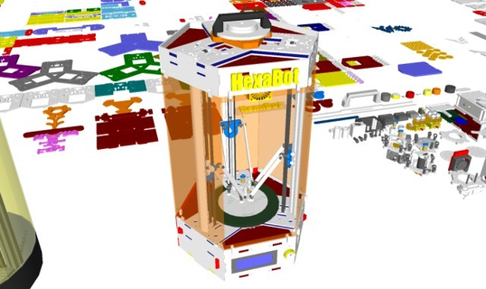 hexabot bricolaje diy delta 3d impresora diseño herramientas auto cama arrasamiento Mano encargarse aguja octoprint fuente abierta frambuesa pi Wifi impresoras 3d print model - Mito3D