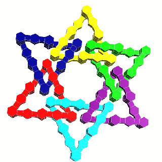 hexacyclic link 3 structural geometry math model stem education geometric topology 3d print model - Mito3D