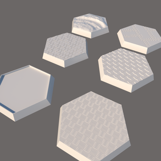 hexagon baseplates tabletop pack 2 battletech base buildings mechwarrior mech plate game 3d print model - Mito3D