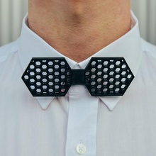 hexagone bow tie de la mode gadget facile pla noir bowtie 3d print model - Mito3D