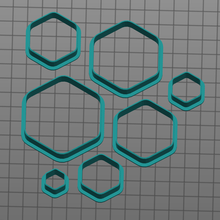 hexagon corners clay cutter set polymer cookie setmer christmas 3d print model - Mito3D