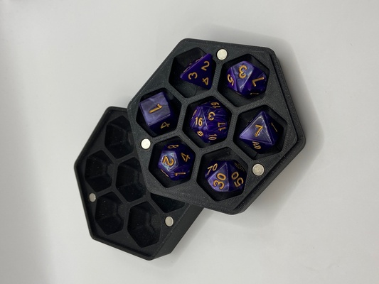hexagon würfel box rollenspiel dungeons drachen magie versammlung spiel dnd tabelle rolle spielen 3d print model - Mito3D