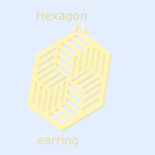 Hexagon Ohrring 3D print model - Mito3D