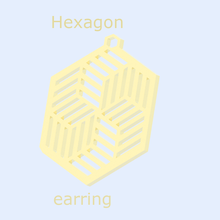 hexagon earring 3d print model - Mito3D