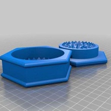 hexagon herb grinder - 2 parts hand_tools 3d print model - Mito3D