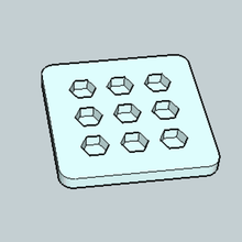 Sechskant-Eis-Behälter Kunst Fach Eis hexagon 3d print model - Mito3D