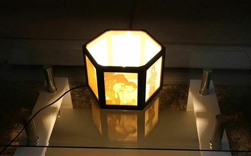 hexagon lithophane night lamp personalized gift diy sentimental home decor lighting 3d print model - Mito3D