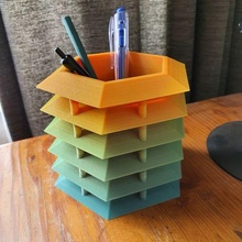 hexagon pen holder plant pot desk 3d print model - Mito3D