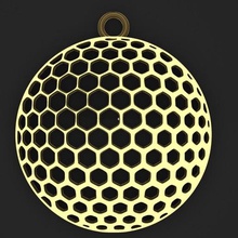 hexagon pendant 11 jewelry geometry art fashion print keychain 3d print model - Mito3D