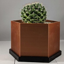 hexagone planteur de drainage plat la maison succulentes cactus petit d'intérieur jardinière plantes plante en pot l'usine succulente 3d print model - Mito3D