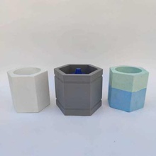 hexagon pot mould flowerpot cement mold plant concrete area cylinder cube octagon 3d print model - Mito3D