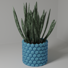 altıgen tencere dekor plante vazo çanak bitki sulu Yaprak sıra dekorasyon 3d print model - Mito3D