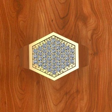 hexagon ring jewelry rings gentleman stones 3d print model - Mito3D