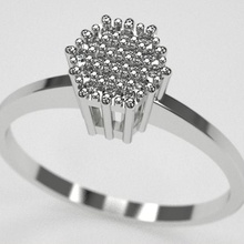 Hexagon einstellen Schmuck Juwel brillant Ring 3d print model - Mito3D