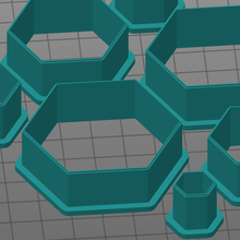 hexagon sharp corners clay cutter set polymer cookie 3d print model - Mito3D