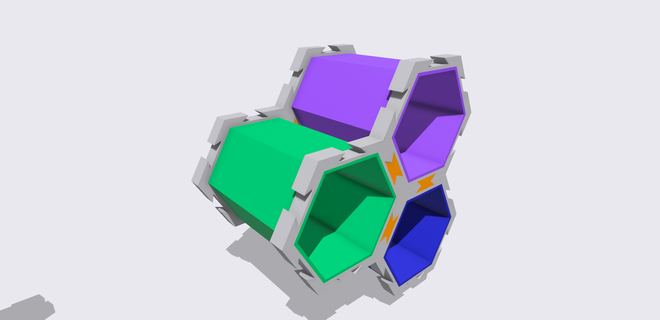 Hexagon Lager Box verhexen Container Anzeige 3d print model - Mito3D