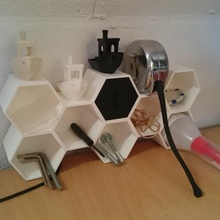 hexagon storage drawer home tool organization 3d print model - Mito3D